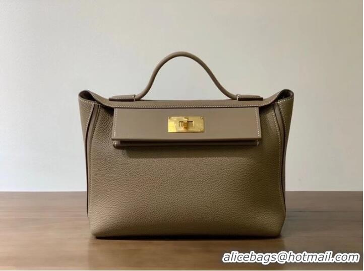 Buy Discount Hermes Kelly Original togo Leather Tote Bag H2424 gray