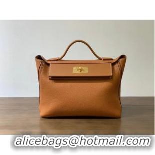 Top Grade Hermes Kelly Original togo Leather Tote Bag H2424 gold brown