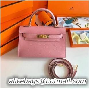 Good Taste Hermes Kelly 19cm Shoulder Bags Epsom Leather KL19 Gold hardware pink