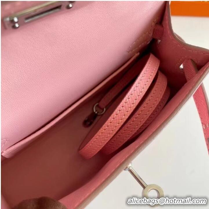 Low Cost Hermes Kelly 19cm Shoulder Bags Epsom Leather KL19 Silver hardware pink