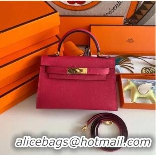 Low Cost Hermes Kelly 19cm Shoulder Bags Epsom Leather KL19 Gold hardware rose