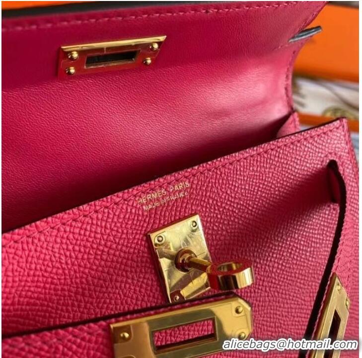 Low Cost Hermes Kelly 19cm Shoulder Bags Epsom Leather KL19 Gold hardware rose