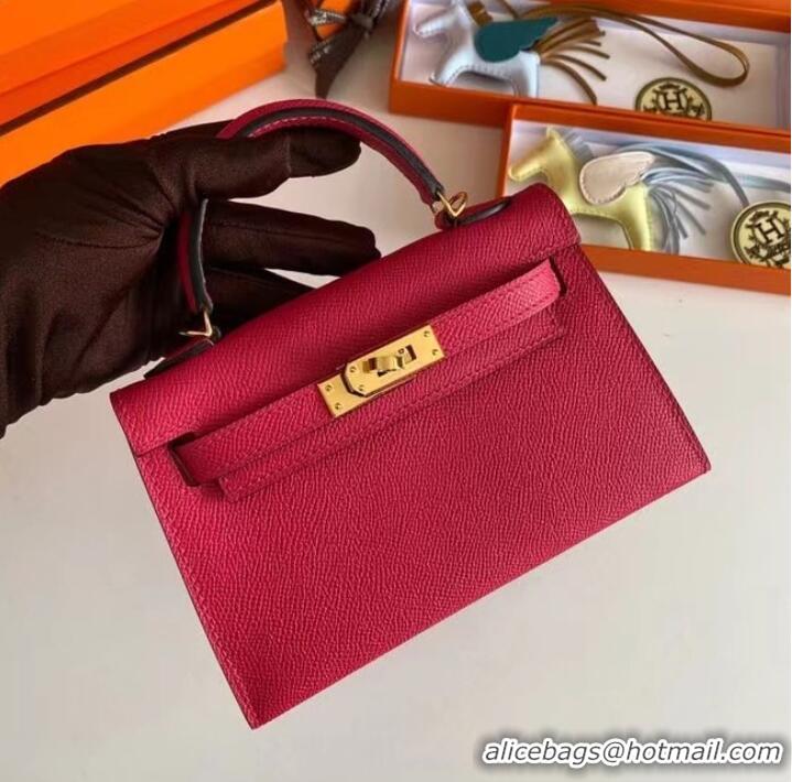 Low Cost Hermes Kelly 19cm Shoulder Bags Epsom Leather KL19 Gold hardware rose