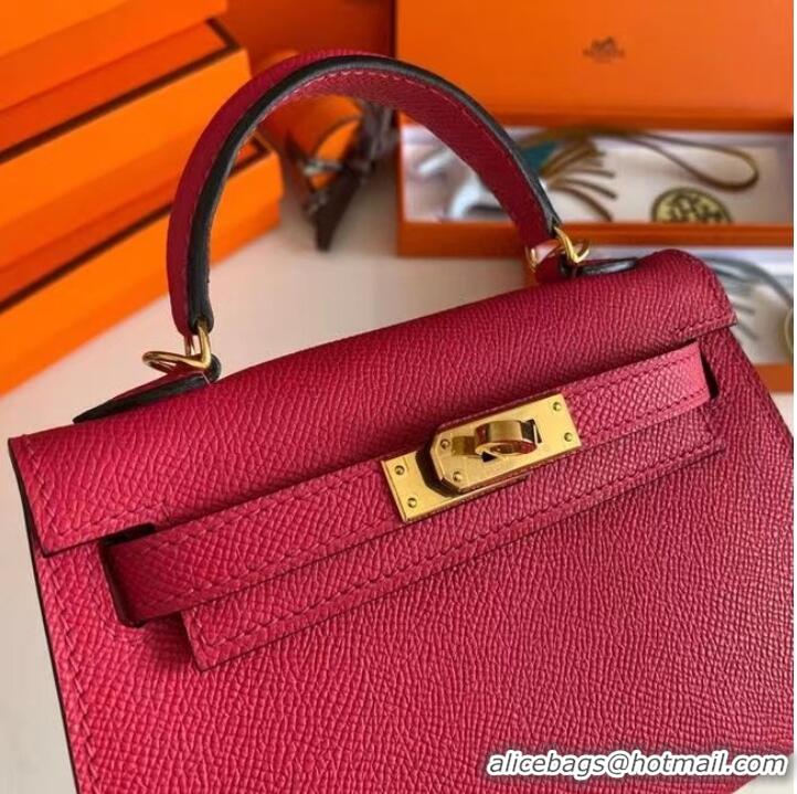 Low Cost Hermes Kelly 19cm Shoulder Bags Epsom Leather KL19 Gold hardware rose