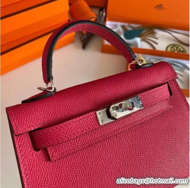 Good Product Hermes Kelly 19cm Shoulder Bags Epsom Leather KL19 Silver hardware rose