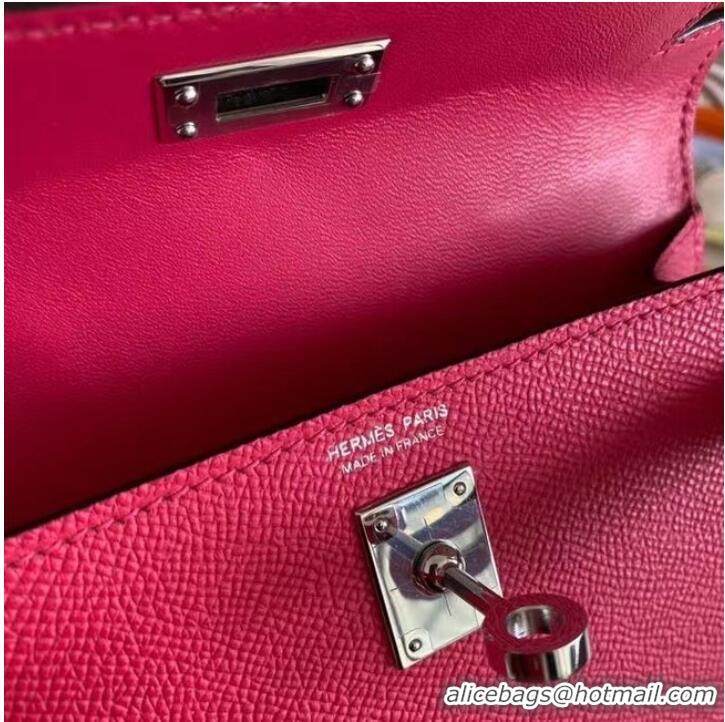 Good Product Hermes Kelly 19cm Shoulder Bags Epsom Leather KL19 Silver hardware rose