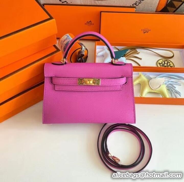 Super Quality Hermes Kelly 19cm Shoulder Bags Epsom Leather KL19 Gold hardware Lavender