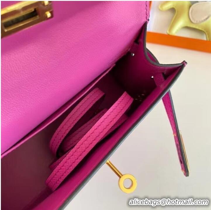 Super Quality Hermes Kelly 19cm Shoulder Bags Epsom Leather KL19 Gold hardware Lavender