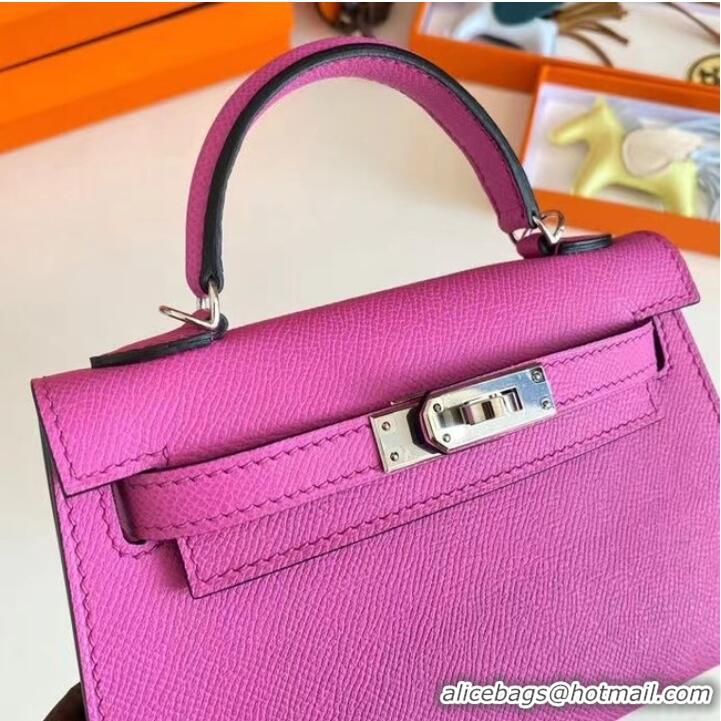 Shop Grade Hermes Kelly 19cm Shoulder Bags Epsom Leather KL19 Silver hardware Lavender