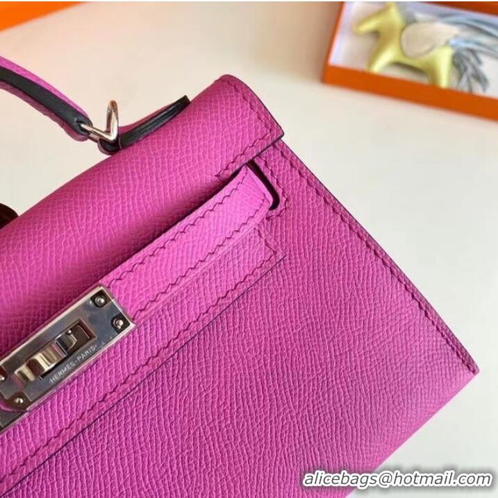 Shop Grade Hermes Kelly 19cm Shoulder Bags Epsom Leather KL19 Silver hardware Lavender