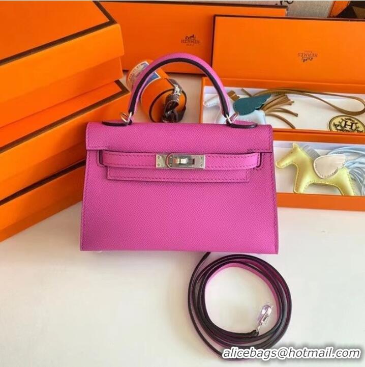 Shop Grade Hermes Kelly 19cm Shoulder Bags Epsom Leather KL19 Silver hardware Lavender