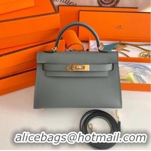 Cheapest Hermes Kelly 19cm Shoulder Bags Epsom Leather KL19 Gold hardware Almond green