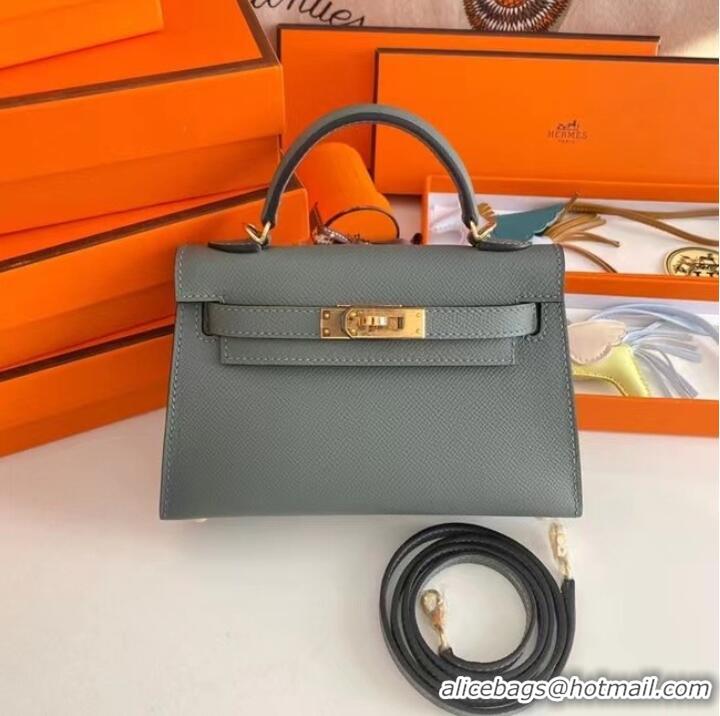 Cheapest Hermes Kelly 19cm Shoulder Bags Epsom Leather KL19 Gold hardware Almond green