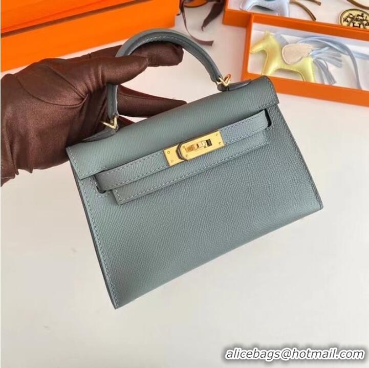 Cheapest Hermes Kelly 19cm Shoulder Bags Epsom Leather KL19 Gold hardware Almond green