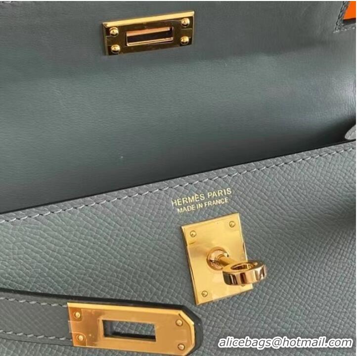 Cheapest Hermes Kelly 19cm Shoulder Bags Epsom Leather KL19 Gold hardware Almond green