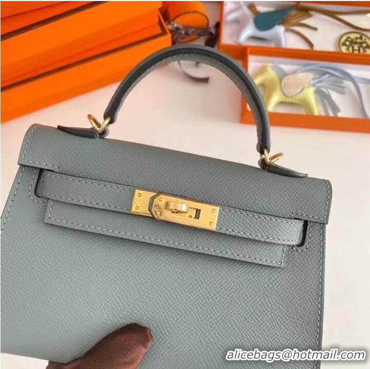 Cheapest Hermes Kelly 19cm Shoulder Bags Epsom Leather KL19 Gold hardware Almond green