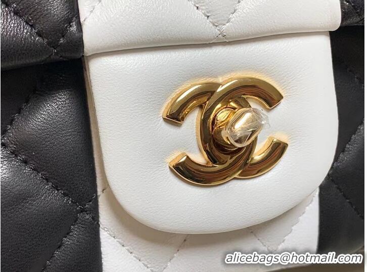 Market Sells Chanel CLASSIC HANDBAG Lambskin & Gold Metal A01112 Black & White