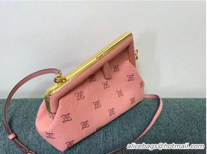 Promotional FENDI FIRST SMALL flannel bag with embroidery 8BP129A PINK