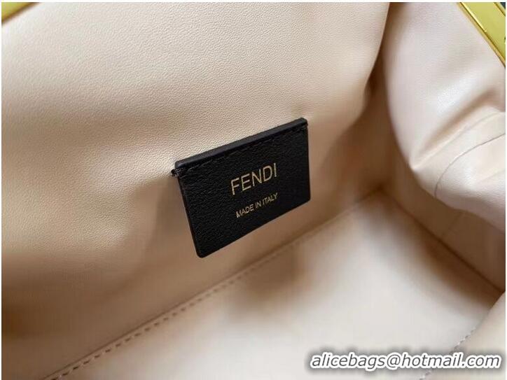 Buy Good FENDI FIRST SMALL flannel bag with embroidery 8BP129A Beige