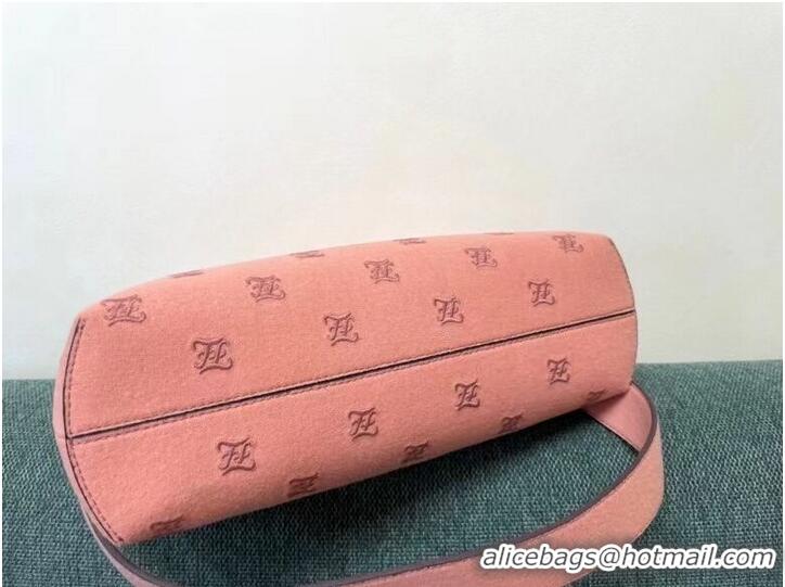 Top Quality FENDI FIRST MEDIUM flannel bag with embroidery 8BP127A PINK