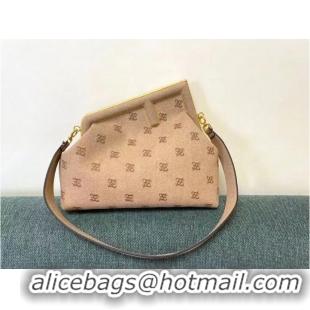 Market Sells FENDI FIRST MEDIUM flannel bag with embroidery 8BP127A Beige