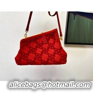 Spot Bulk FENDI FIRST small suede bag 8BP129A red