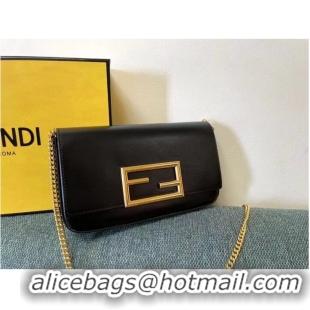 Well Crafted FENDI WALLET ON CHAIN WITH POUCHES leather mini-bag 8BS032 black