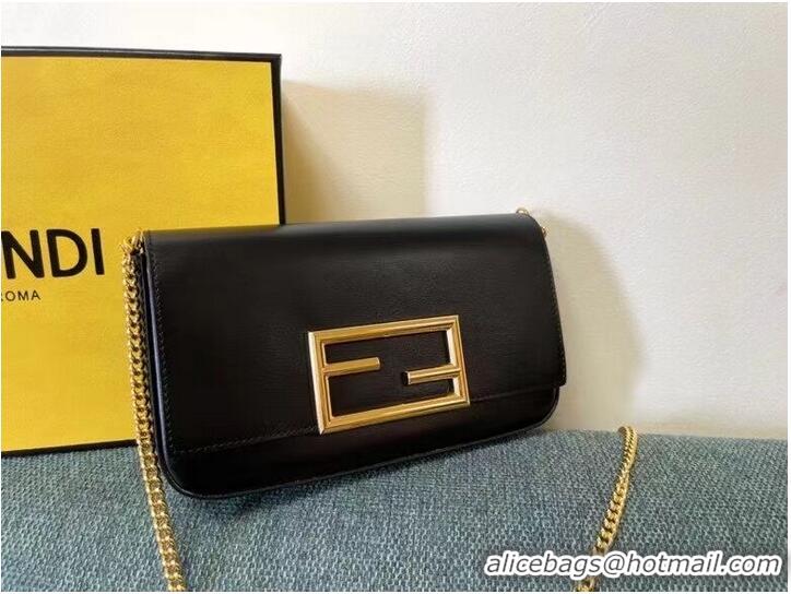 Well Crafted FENDI WALLET ON CHAIN WITH POUCHES leather mini-bag 8BS032 black