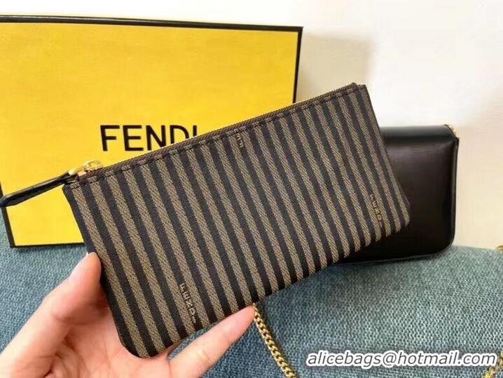 Well Crafted FENDI WALLET ON CHAIN WITH POUCHES leather mini-bag 8BS032 black