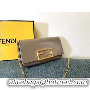 Well Crafted FENDI WALLET ON CHAIN WITH POUCHES leather mini-bag 8BS032 gray