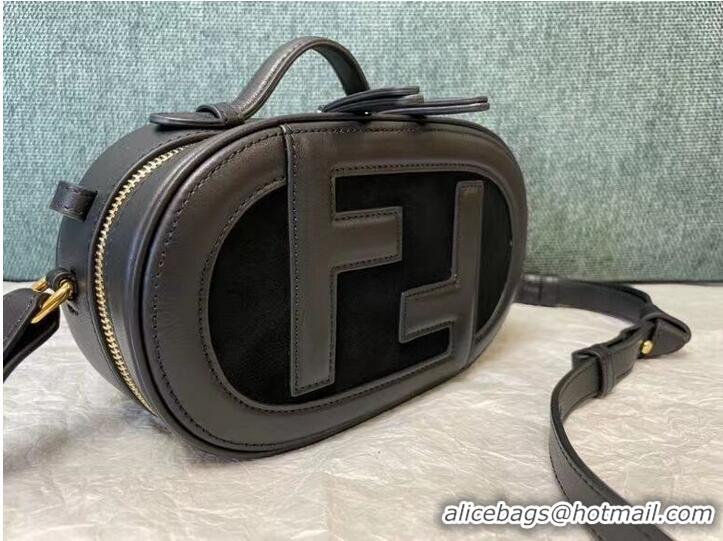 Cheapest FENDI MINI CAMERA CASE leather and suede mini-bag 8BS058AH black