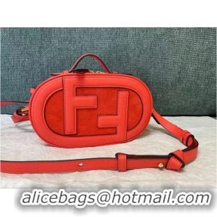 Super Quality FENDI MINI CAMERA CASE leather and suede mini-bag 8BS058AH red