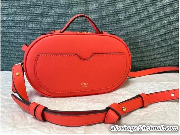 Super Quality FENDI MINI CAMERA CASE leather and suede mini-bag 8BS058AH red