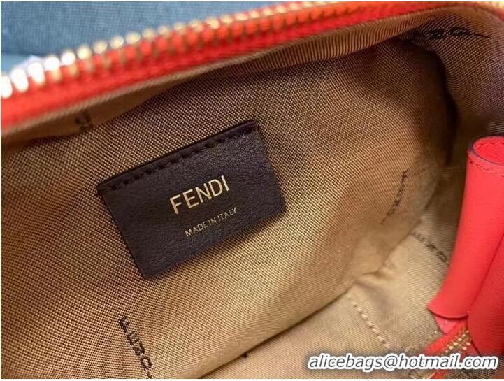 Super Quality FENDI MINI CAMERA CASE leather and suede mini-bag 8BS058AH red