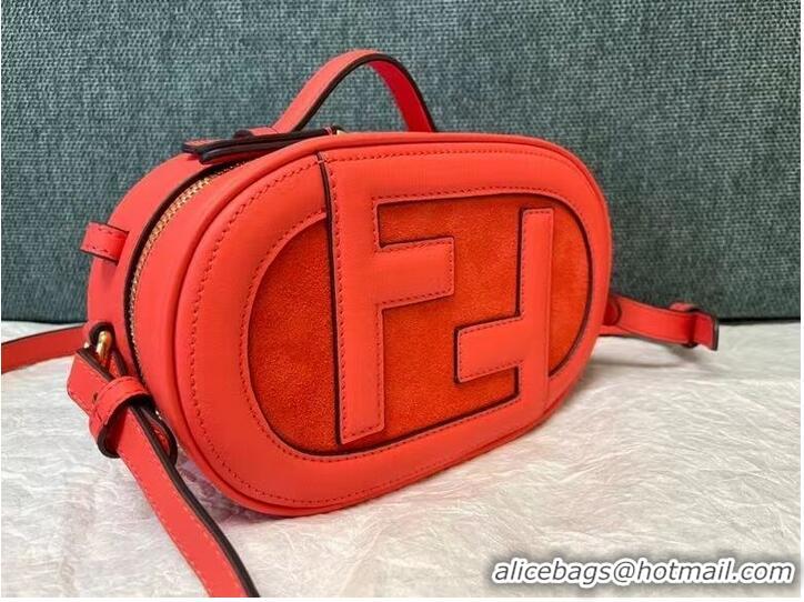 Super Quality FENDI MINI CAMERA CASE leather and suede mini-bag 8BS058AH red