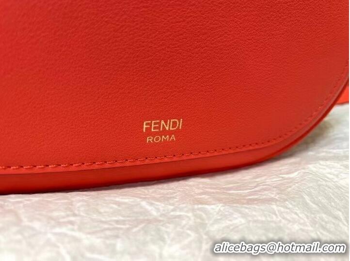 Super Quality FENDI MINI CAMERA CASE leather and suede mini-bag 8BS058AH red