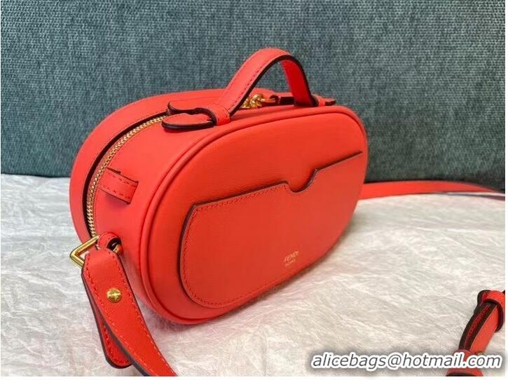 Super Quality FENDI MINI CAMERA CASE leather and suede mini-bag 8BS058AH red