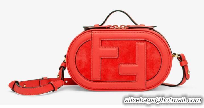 Super Quality FENDI MINI CAMERA CASE leather and suede mini-bag 8BS058AH red