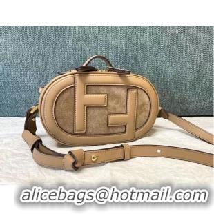 Good Price FENDI MINI CAMERA CASE leather and suede mini-bag 8BS058AH Beige