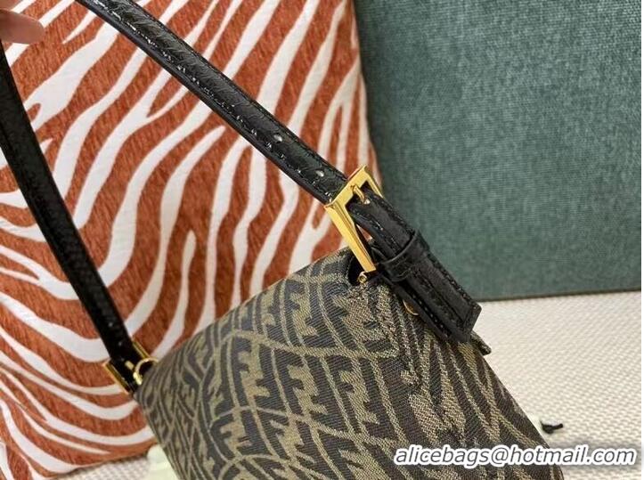 Famous Brand FENDI BAGUETTE fabric bag FM0871 Brown