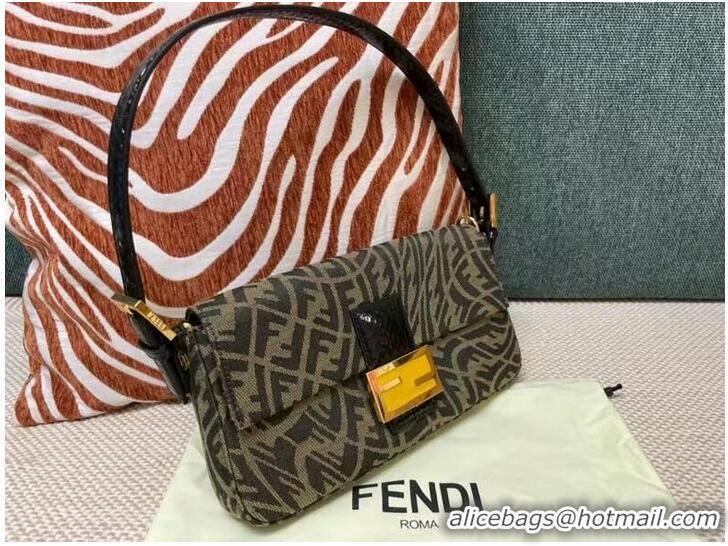 Famous Brand FENDI BAGUETTE fabric bag FM0871 Brown