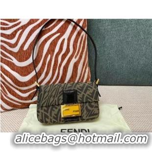 Sophisticated FENDI BAGUETTE fabric bag FM0872 Brown