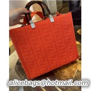 New Style FENDI SUNSHINE MEDIUM FF fabric shopper 8BH386A Red