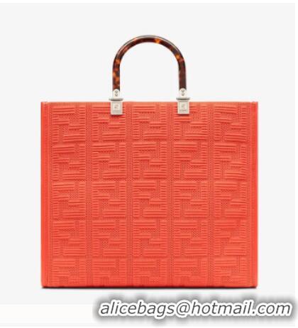 New Style FENDI SUNSHINE MEDIUM FF fabric shopper 8BH386A Red