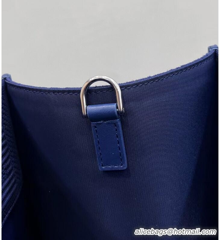 Super Quality FENDI SUNSHINE MEDIUM FF fabric shopper 8BH386A dark blue