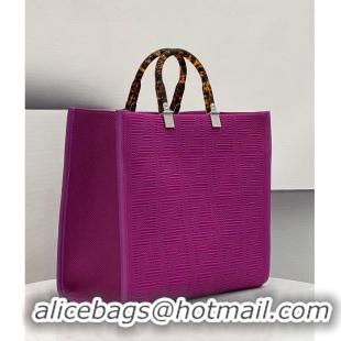 New Fashion FENDI SUNSHINE MEDIUM FF fabric shopper 8BH386A Purple