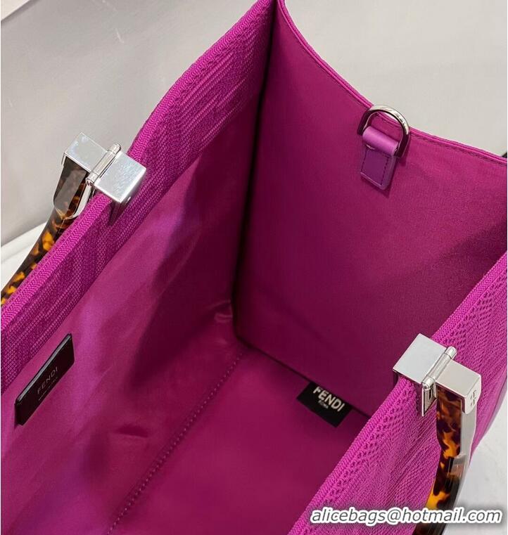 New Fashion FENDI SUNSHINE MEDIUM FF fabric shopper 8BH386A Purple