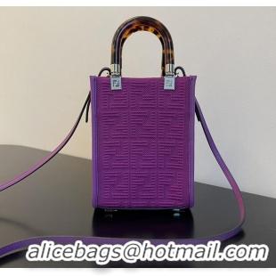 Well Crafted FENDI MINI SUNSHINE SHOPPER FF fabric mini-bag 8BS051AG Purple