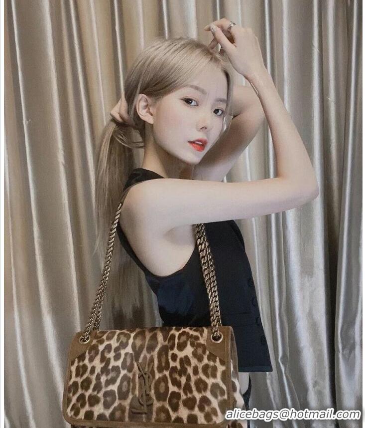 Cheapest YSL NIKI MEDIUM IN Leopard hair Y533158 BROWN