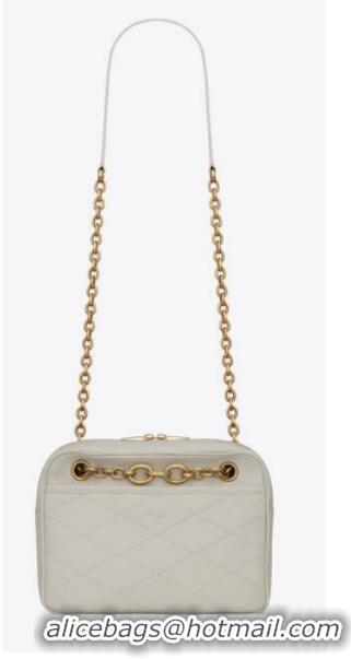 Classic YSL LE MAILLON SMALL CHAIN BAG IN QUILTED LAMBSKIN 6693081 BLANC VINTAGE